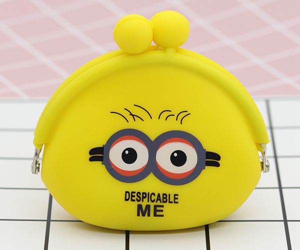 便（biàn）攜矽膠錢包，卡扣矽（guī）膠零錢包（bāo），小黃人零錢包